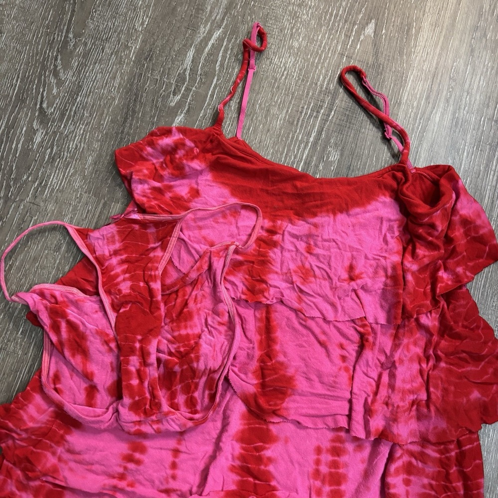 Victoria's Secret Pink Tiered Nightie XS/S Set M/L Set Tie-Dye Pink Red Stretchy